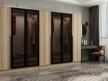 Dollap garderobe Skye Decor, ngjyrë fume dhe lis, Kale Plus - 7823