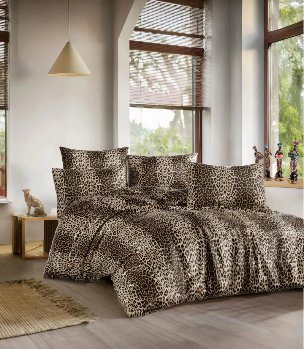 Set mbulesë për jorgan dopio, L'essentiel, leopard - 1