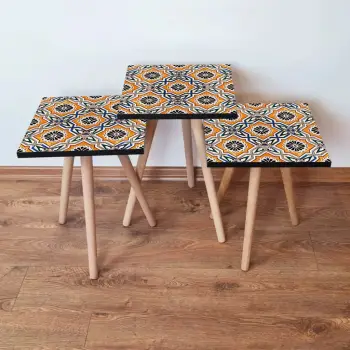 Set tavolina të vendosshme, shumëngjyrëshe, Skye Decor, 3Shp29 (3 copë)