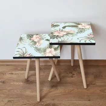 Set tavolinash ndihmëse, dy copë, Skye Decor, ngjyrë kaltër, 2Shp207