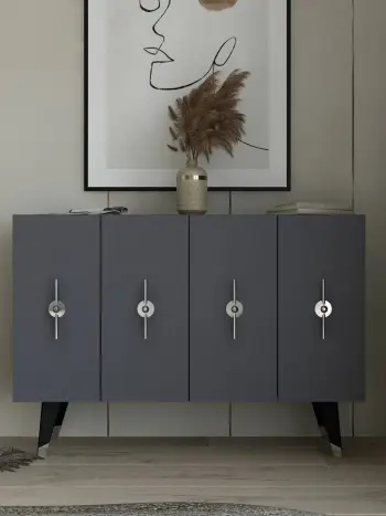 Konsol Skye Decor, ngjyrë argjendi dhe antracit, Quart Ramada