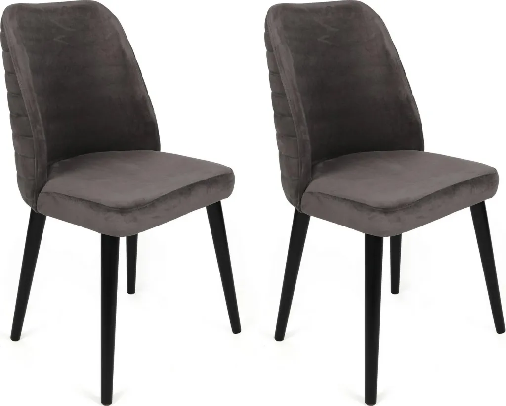 Set karrigash (2 copë), Skye Decor, Tutku-301 V2, kadife, anthracite/zi - 1