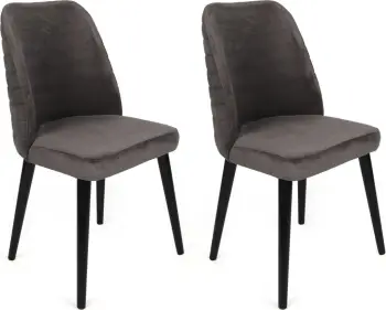 Set karrigash (2 copë), Skye Decor, Tutku-301 V2, kadife, anthracite/zi