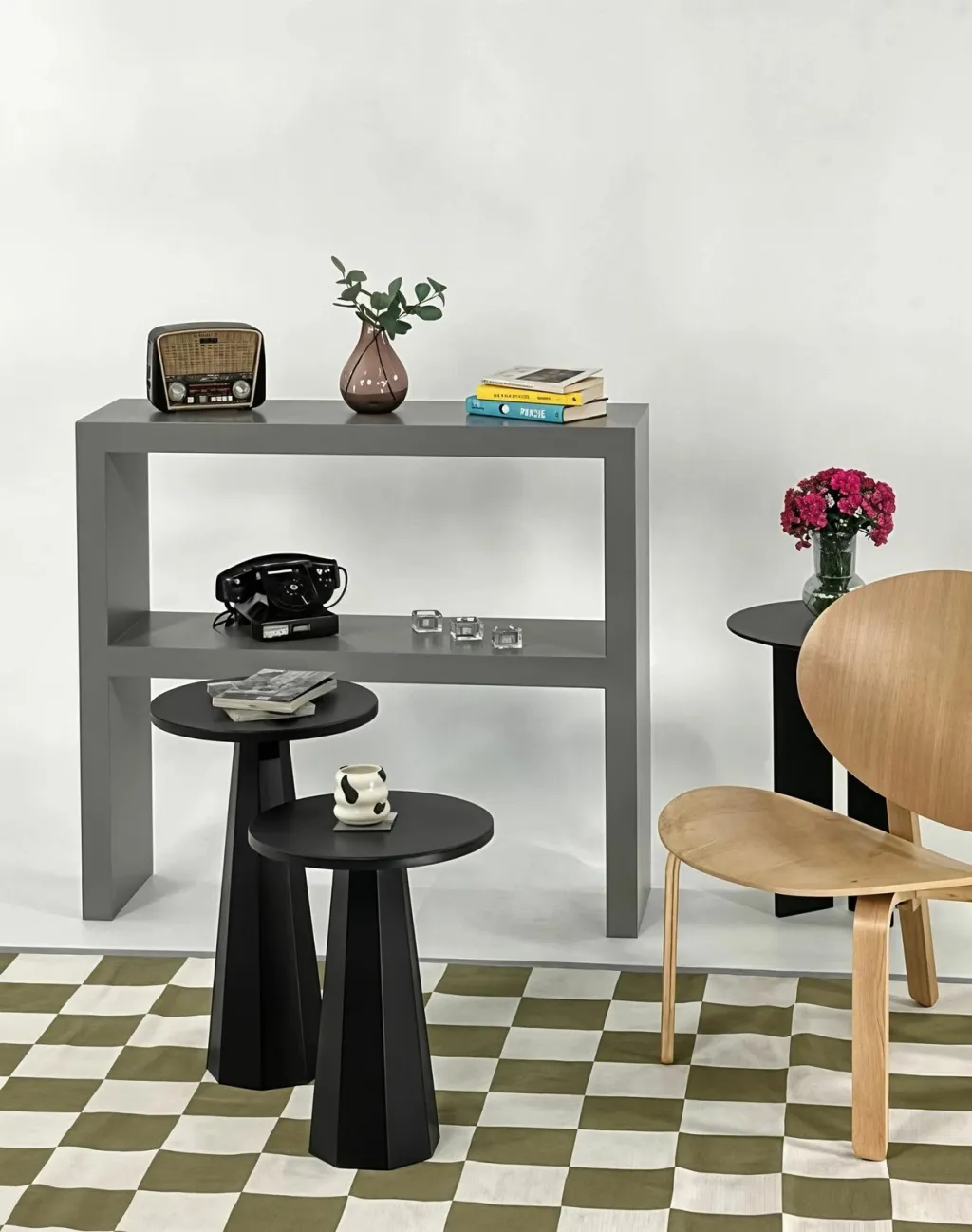 Set tavolinash kafeje Skye Decor, Lilyum (57 + 47), e zezë - 2