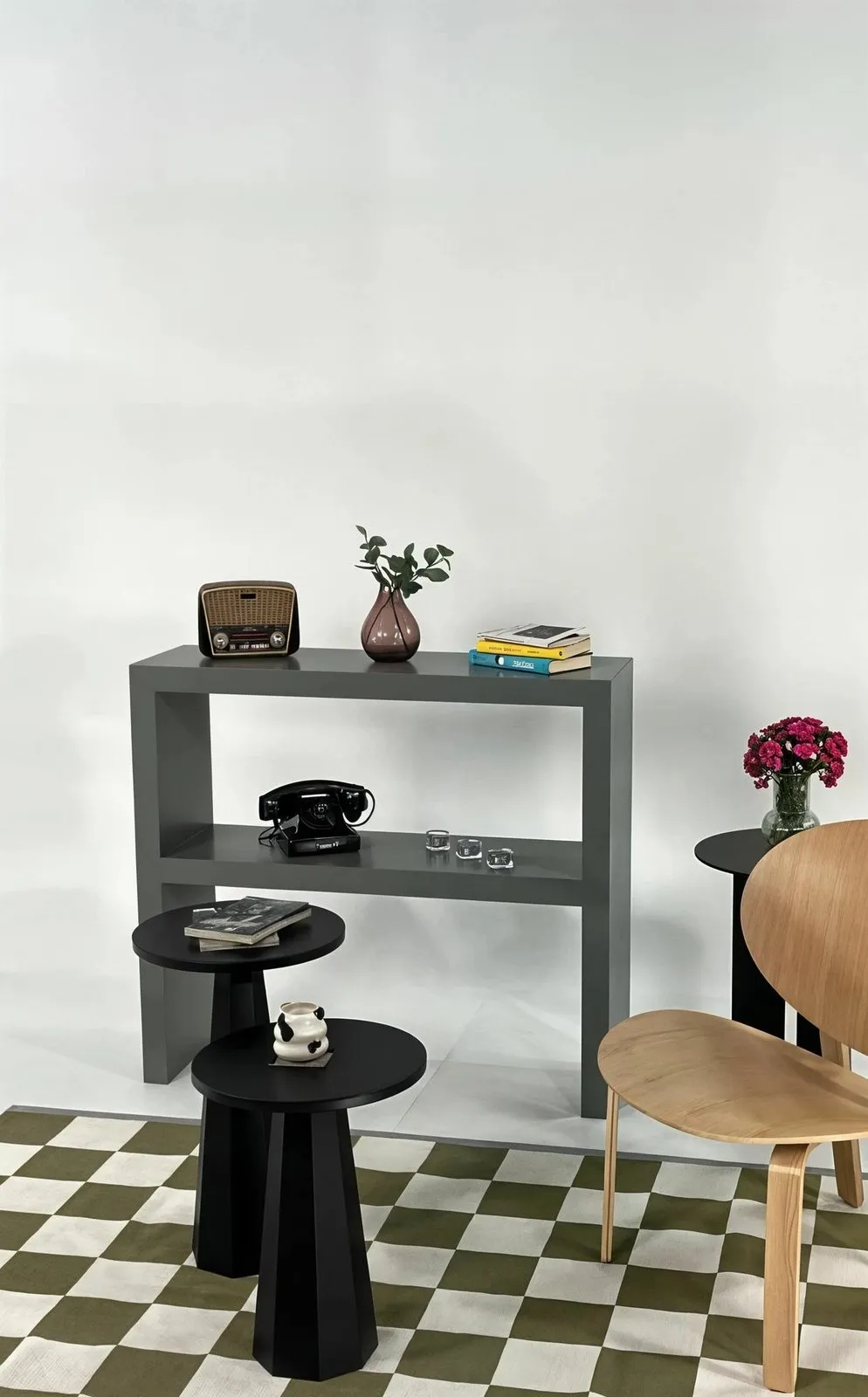 Set tavolinash kafeje Skye Decor, Lilyum (57 + 47), e zezë - 3