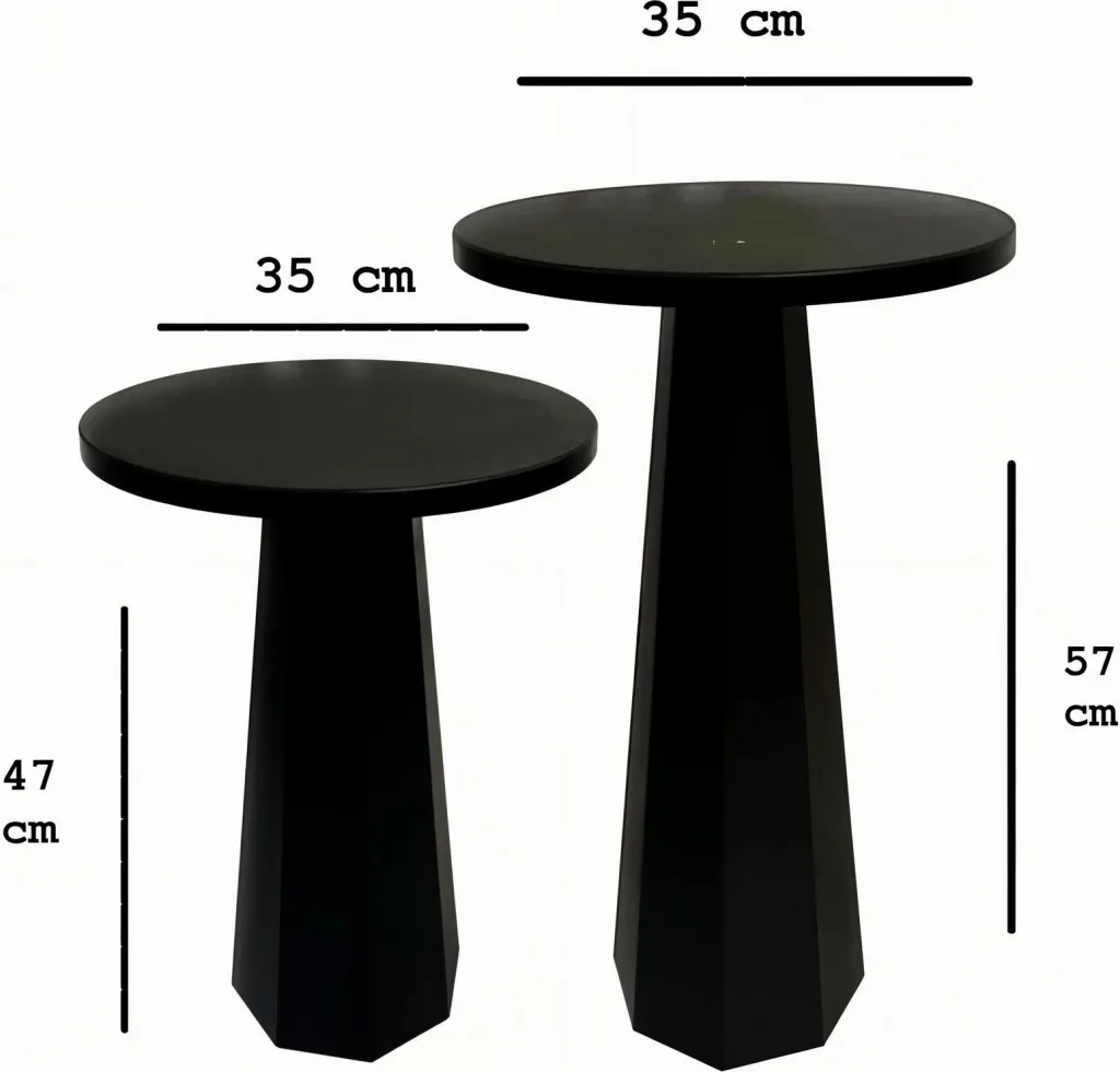 Set tavolinash kafeje Skye Decor, Lilyum (57 + 47), e zezë - 5