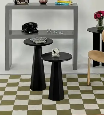 Set tavolinash kafeje Skye Decor, Lilyum (57 + 47), e zezë