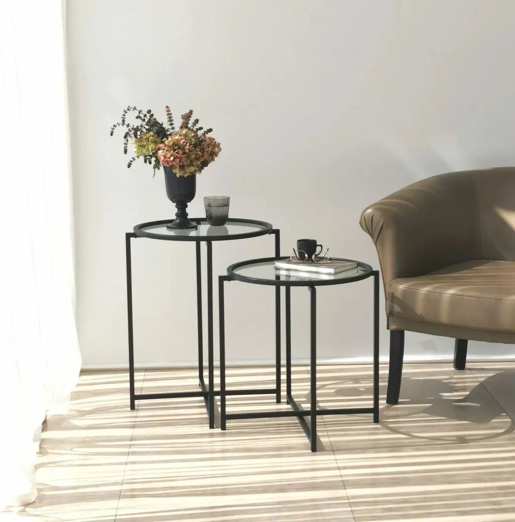 Set tavolinash anësore Skye Decor, S412, ngjyrë e zezë - 2