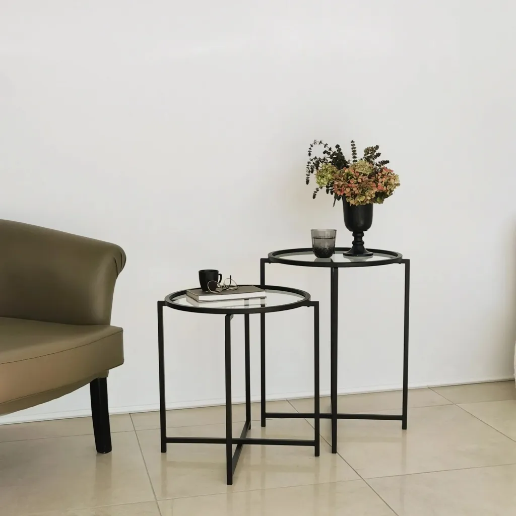 Set tavolinash anësore Skye Decor, S412, ngjyrë e zezë - 6