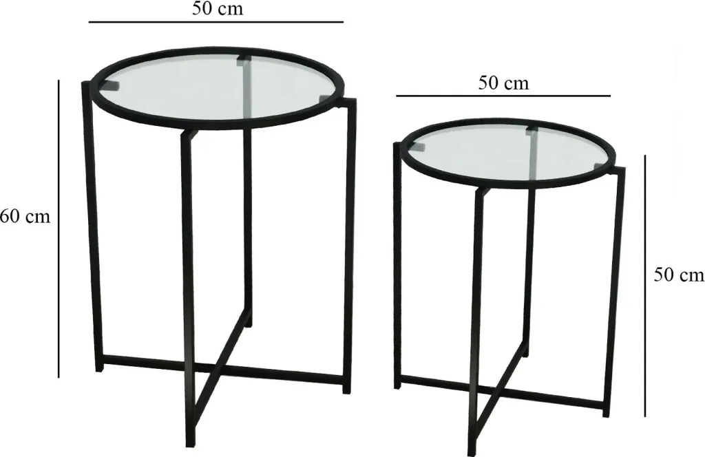 Set tavolinash anësore Skye Decor, S412, ngjyrë e zezë - 9