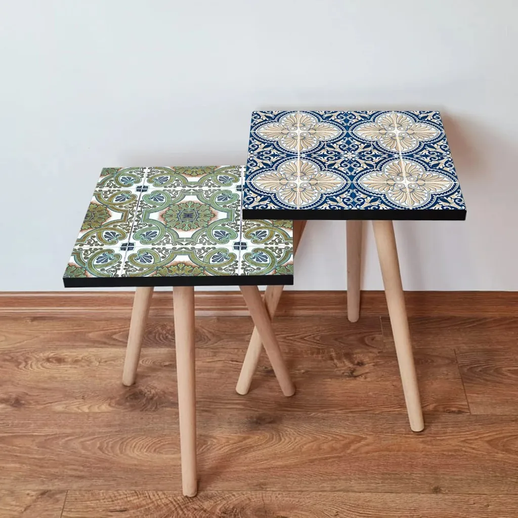 Set tavolinash të mbivendosura, Skye Decor, 2 copë, jeshile - 1