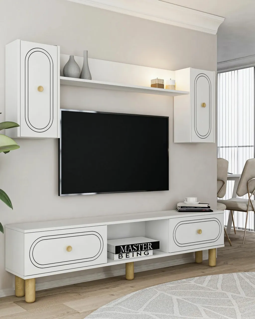 Njësi TV Skye Decor, ngjyrë e bardhë, Polen Bohem - 2