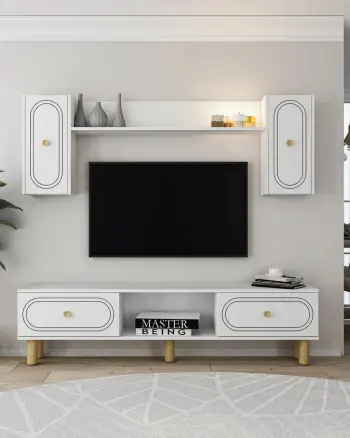 Njësi TV Skye Decor, ngjyrë e bardhë, Polen Bohem