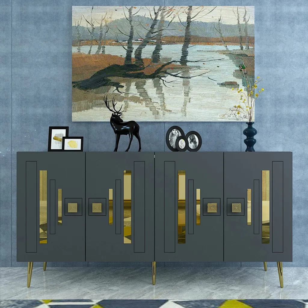 Konsolë Skye Decor, anthracite, ari - 1