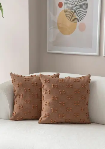 Set mbulesash për jastëk (2 copë), Tuffet, ngjyrë kafe, Evila Originals