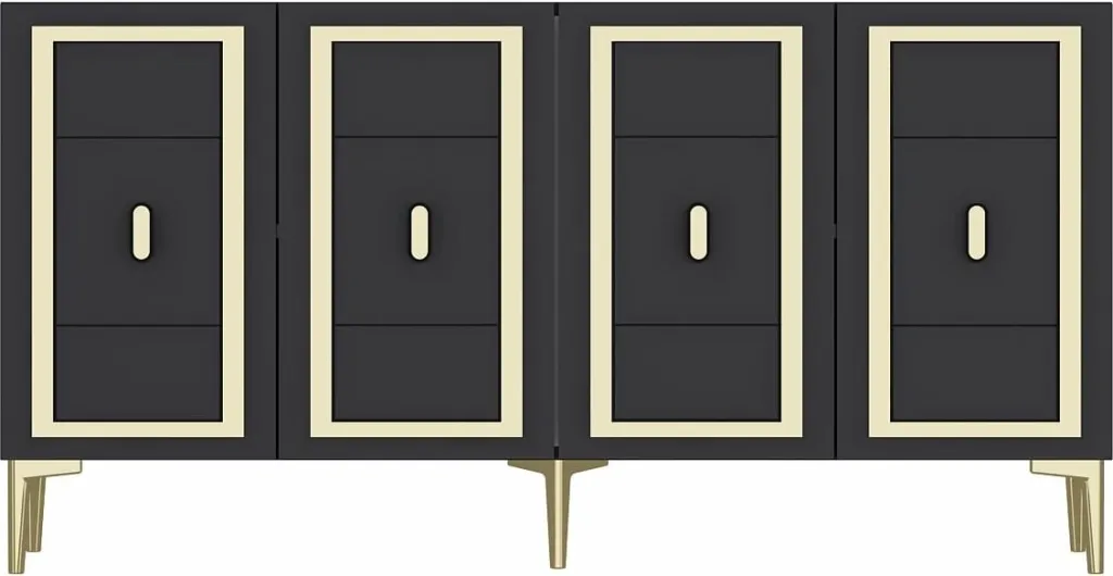 Konsol Skye Decor, ngjyrë antracit dhe ari, 150x75x35cm - 3