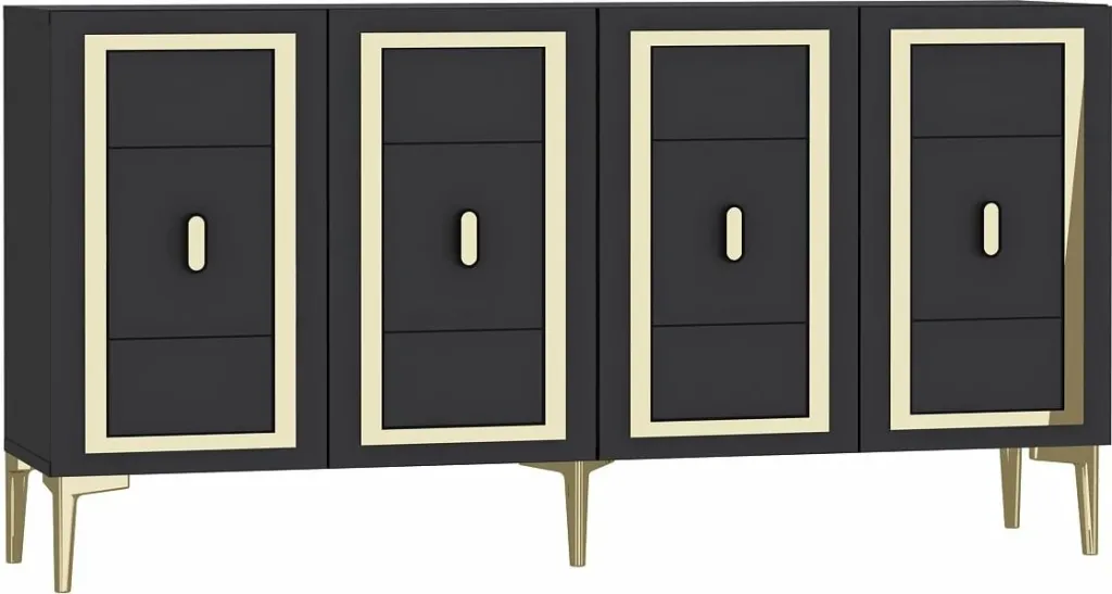 Konsol Skye Decor, ngjyrë antracit dhe ari, 150x75x35cm - 4