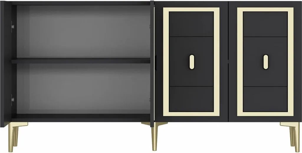 Konsol Skye Decor, ngjyrë antracit dhe ari, 150x75x35cm - 6
