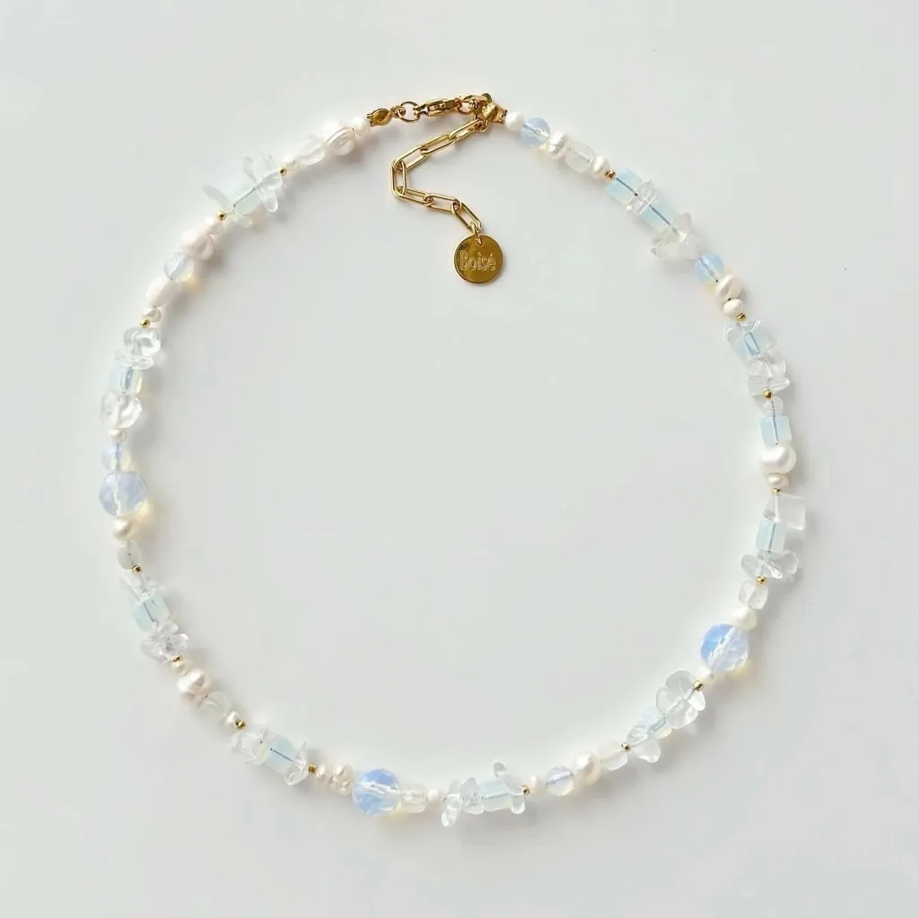 Qafore prej çeliku Jumeon, gurë natyralë, Moonstone - 2
