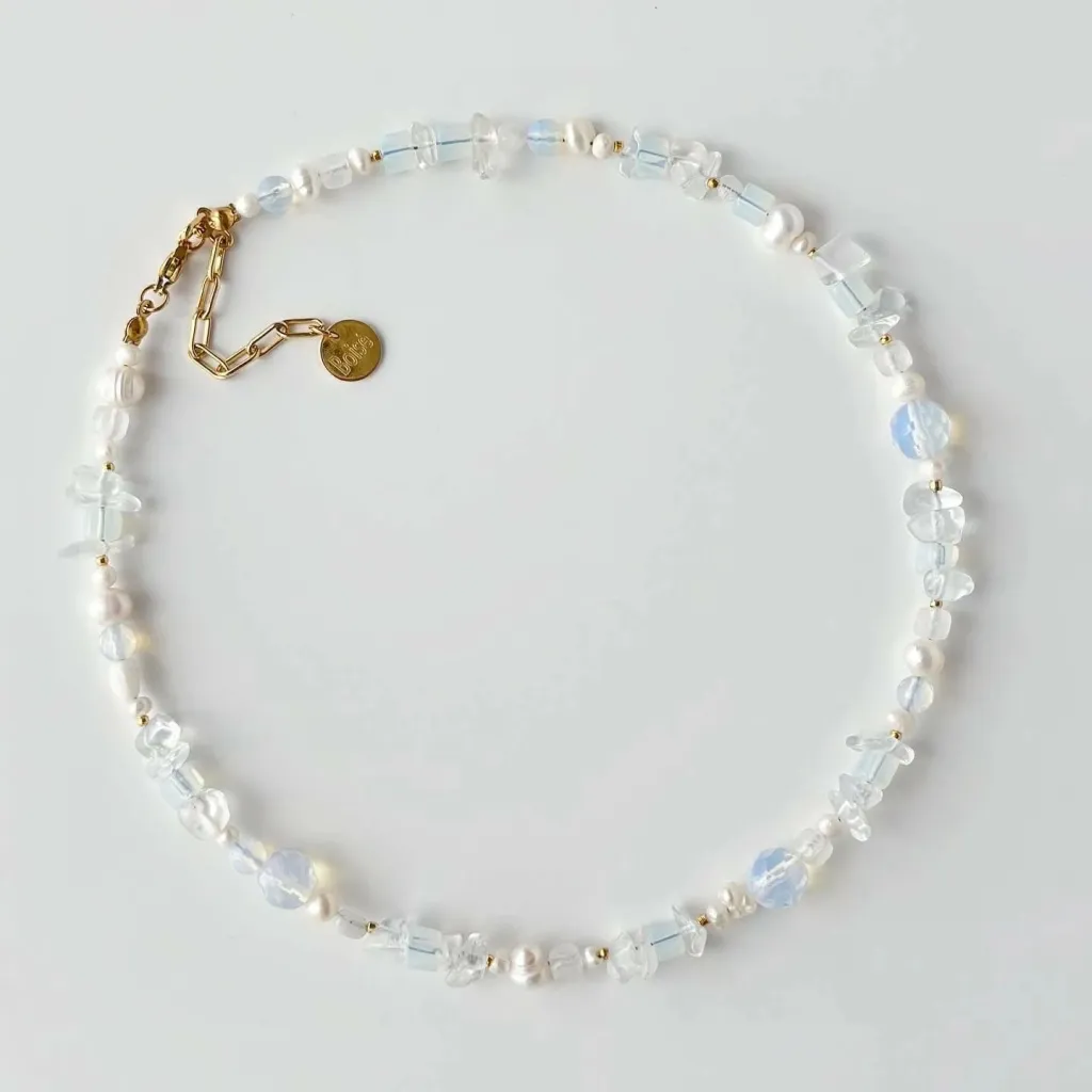Qafore prej çeliku Jumeon, gurë natyralë, Moonstone - 3