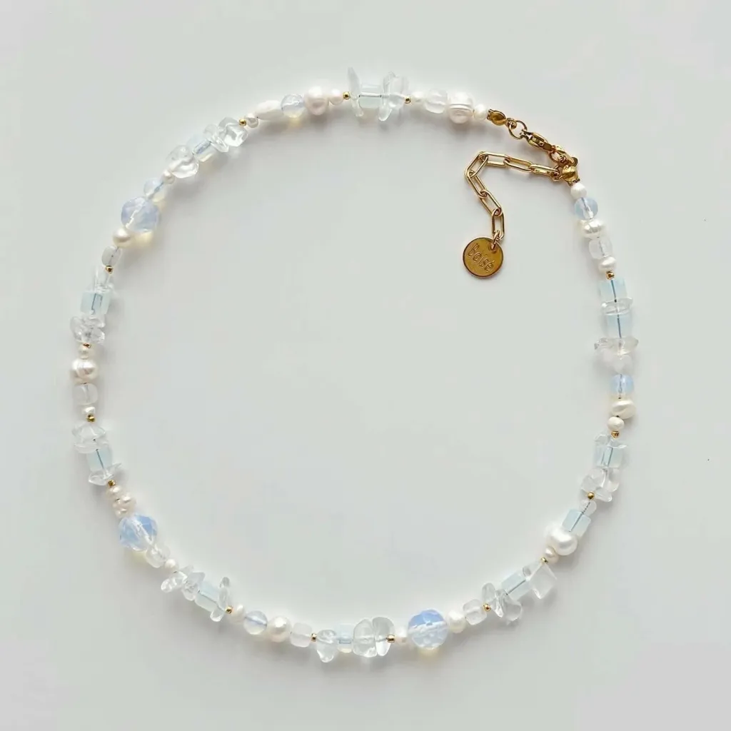 Qafore prej çeliku Jumeon, gurë natyralë, Moonstone - 4