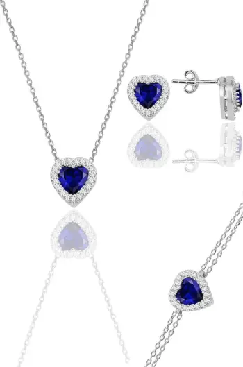 Set varëse, byzylyk dhe vathë argjendi, ngjyrë kaltër e errët, Jumeon, SGTL12211