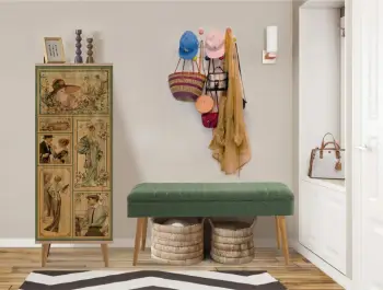 Set mobiljesh për korridor Skye Decor, Filinta - 732 - 1070, ngjyrë sonomo dhe e gjelbër