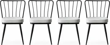 Set karrigesh (4 copë) Skye Decor, Yıldız - 940 V4, ngjyrë e zezë