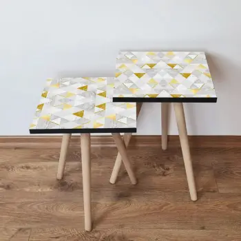 Set tavolinash të mbivendosura, 2 copë, Skye Decor, 2Shp258, gri