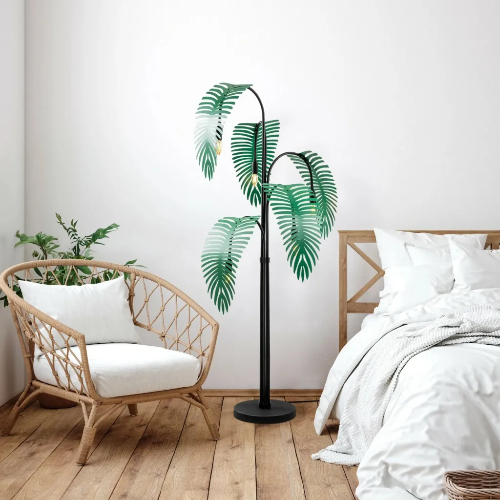 Llambë dyshemeje Opviq, Palm 13920, e zezë, e gjelbër - 1
