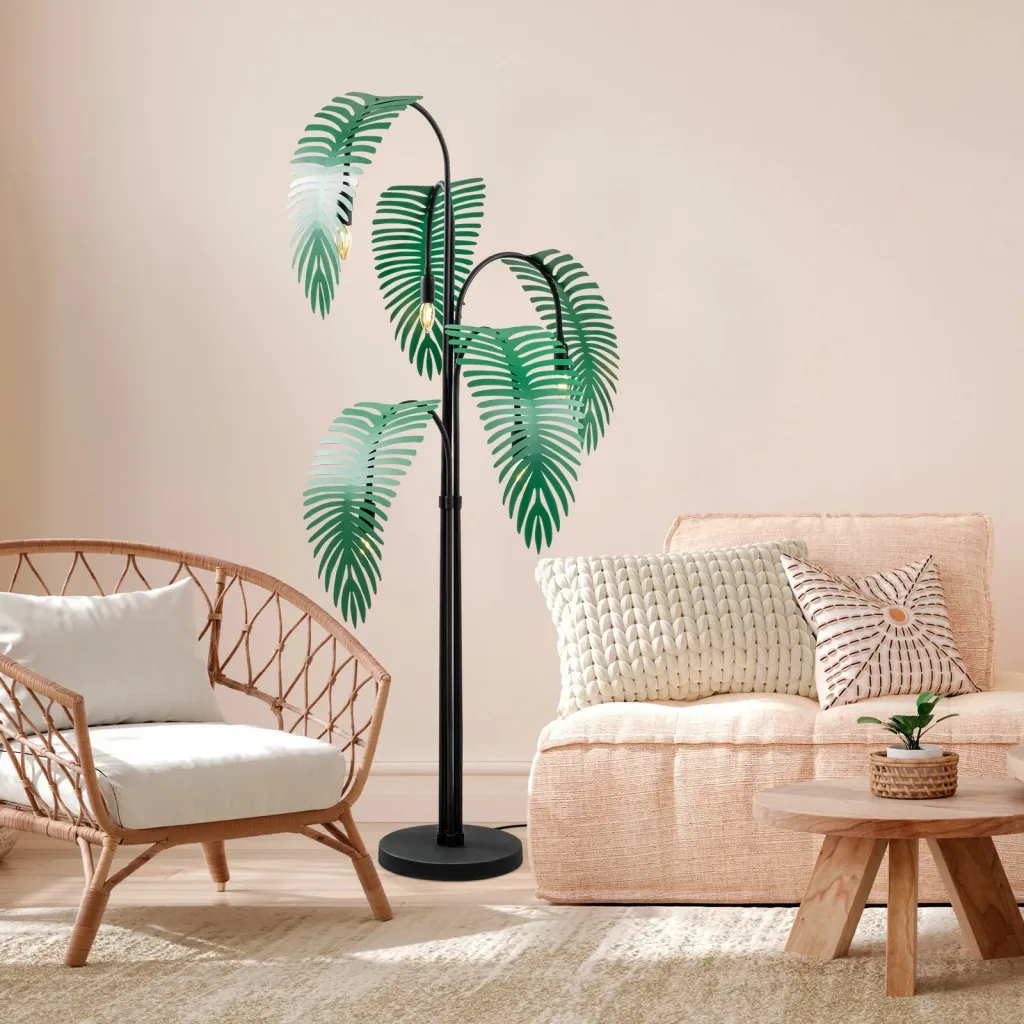 Llambë dyshemeje Opviq, Palm 13920, e zezë, e gjelbër - 2