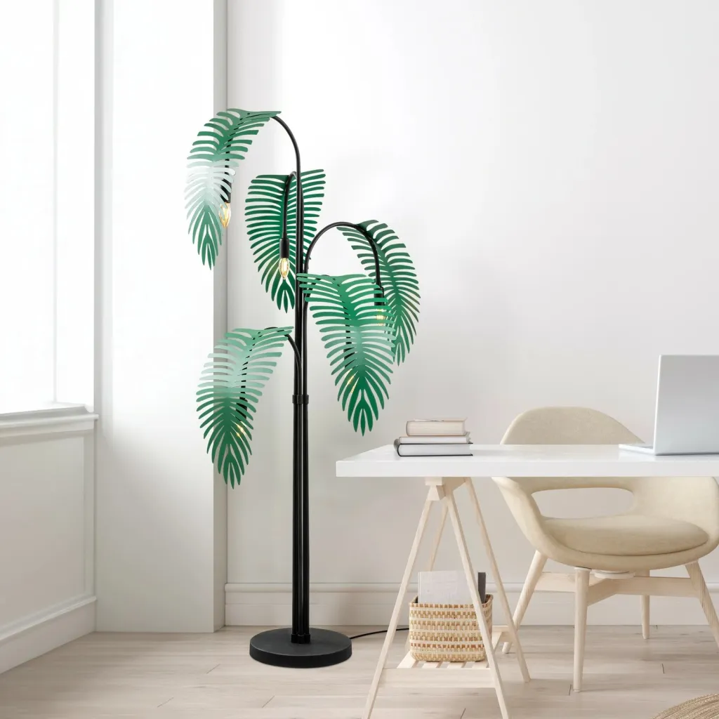 Llambë dyshemeje Opviq, Palm 13920, e zezë, e gjelbër - 3
