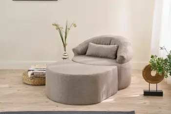 Krevat-karrige një vendi, ngjyrë kafe, me pouffe dhe jastëk, Pitta