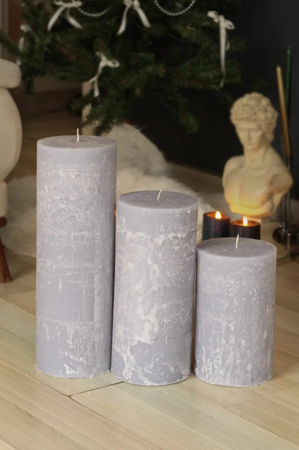 Set qirinjsh (3 copë), Evila Originals, Dev Sutun, ngjyrë gri - 1