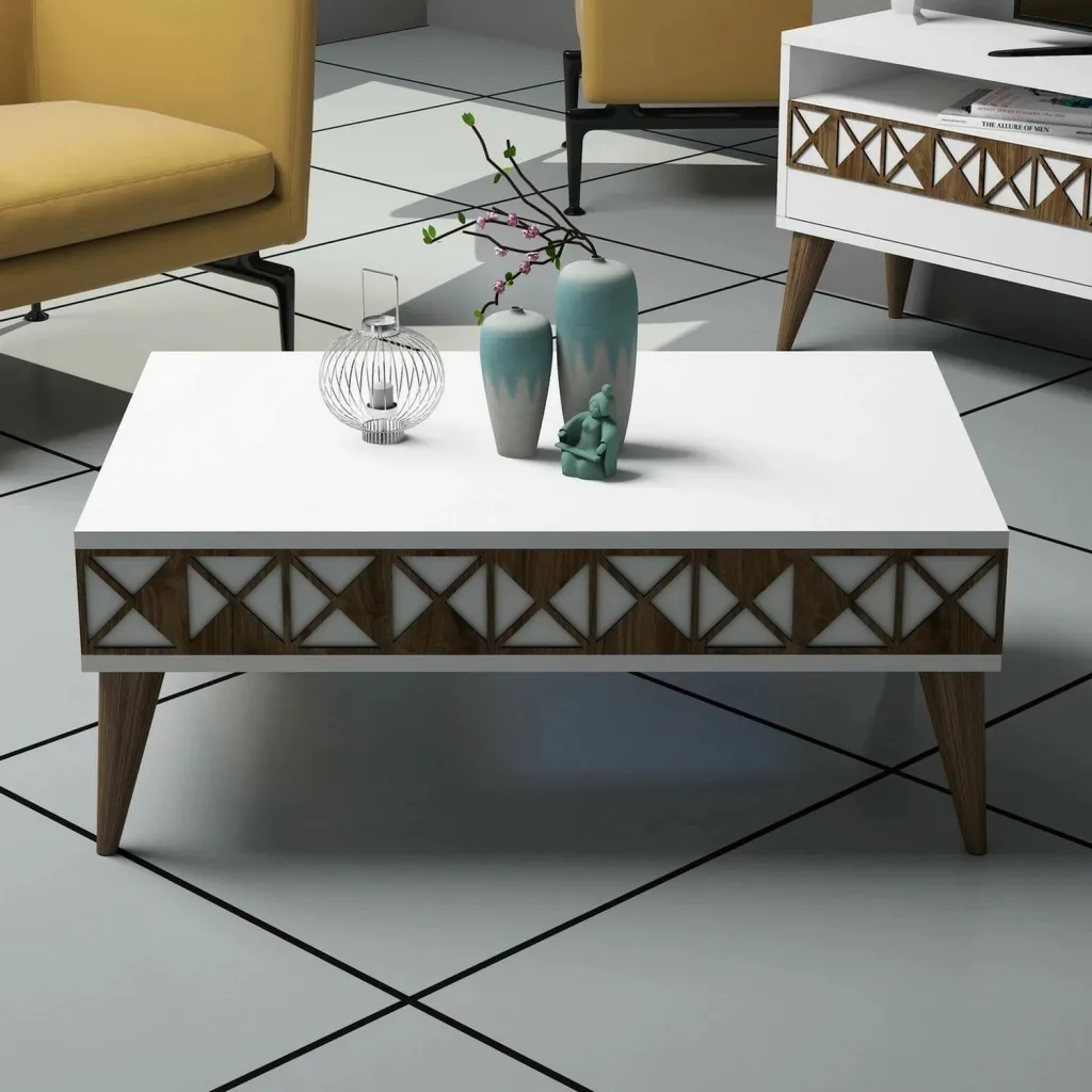 Tavolinë e ulët Skye Decor, Line, ngjyrë e bardhë - 2