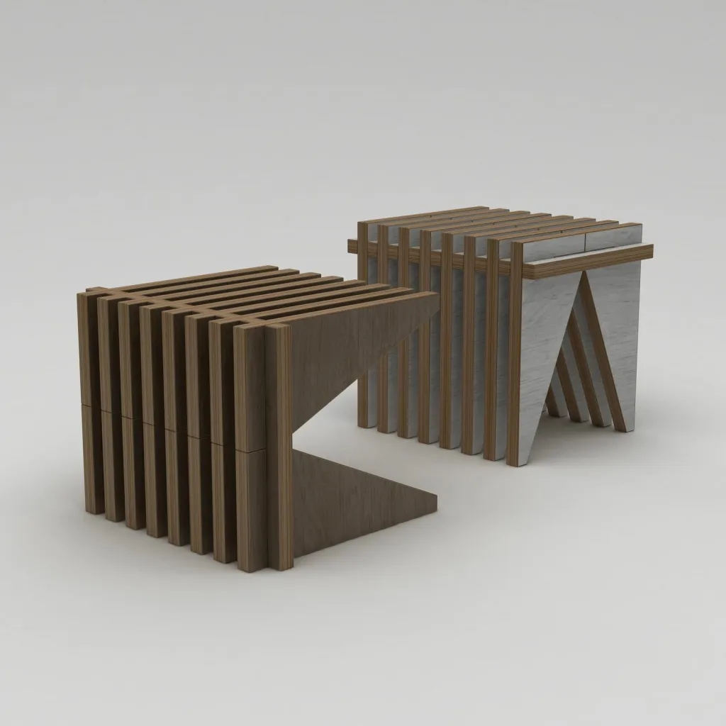 Stool Skye Decor, dru natyral, 51x40x40cm - 1