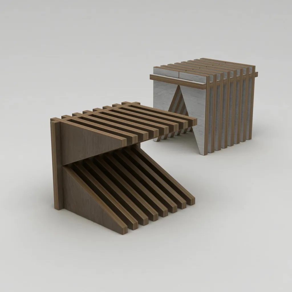 Stool Skye Decor, dru natyral, 51x40x40cm - 3