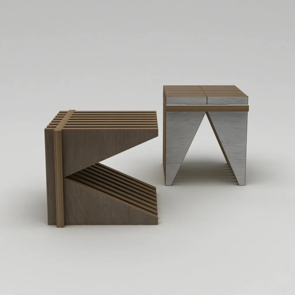 Stool Skye Decor, dru natyral, 51x40x40cm - 4