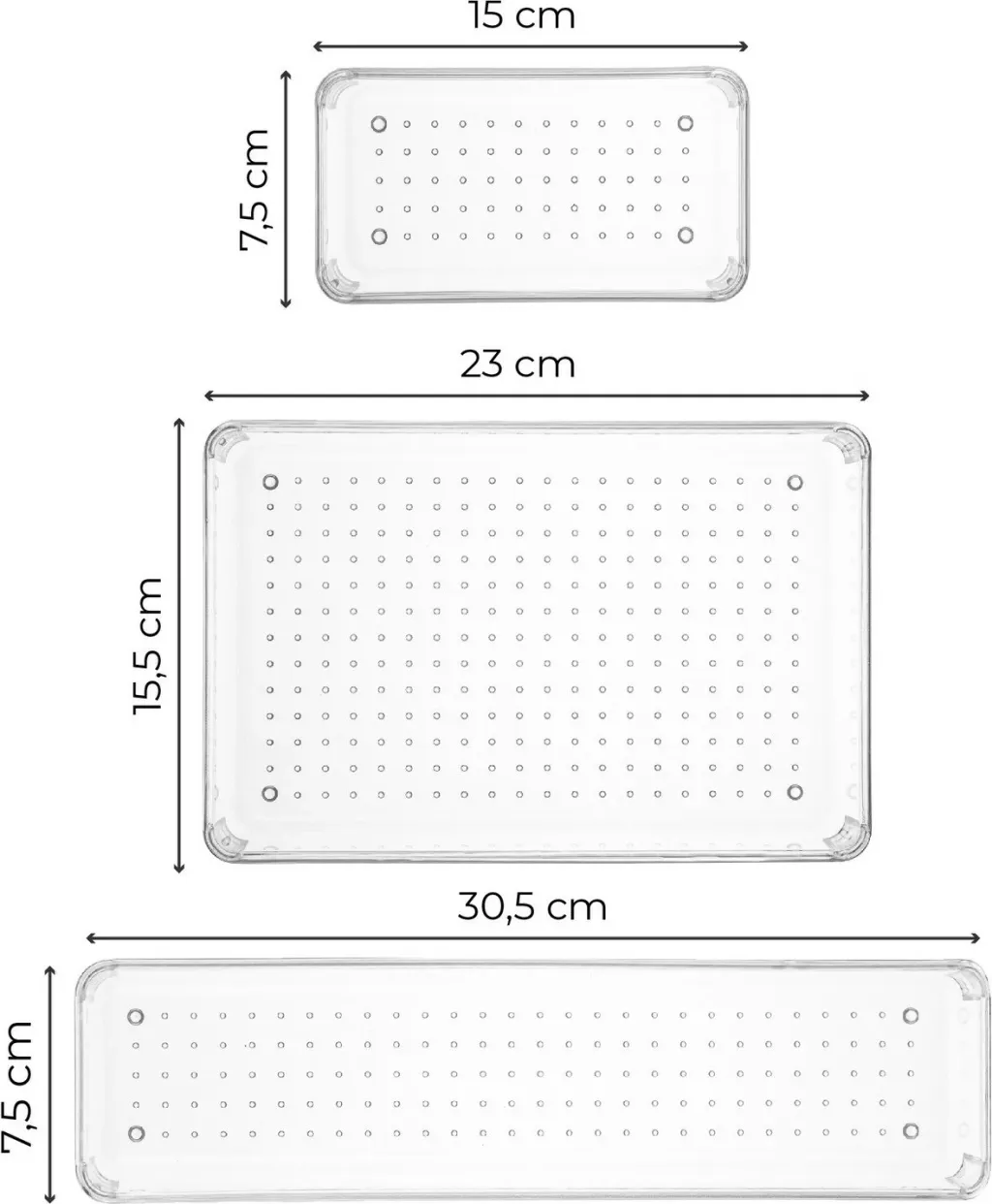 Set organizues për sirtar, transparent, 8 copë - 3