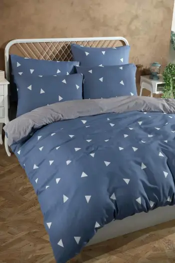 Set mbulesë për jorgan Super King, ngjyrë kaltër, L'essentiel, Geometrik