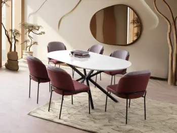 Tavolinë ngrënieje Skye Decor, Aura - 3012, ngjyrë e bardhë