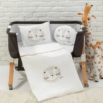 Set gjumi për beba, 5 pjesë, Evila Originals, luani i vogël, ngjyrë ecru