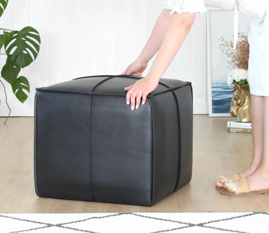Puf i zi prej lëkure PU, Atelier del Sofa, Ottowel - 2