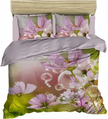 Set mbulesë për jorgan king size, L'essentiel, 114, jeshile/lejlë/e bardhë