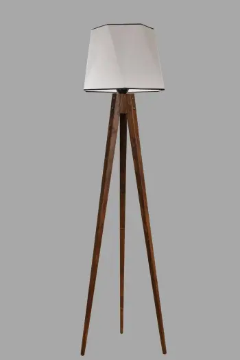 Llambë dyshemeje Opviq, 8284-11, trup druri, kapak stof, ngjyrë gri, 165 cm