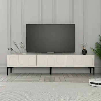 Komodë TV Skye Decor, Lyon 42, krem, e zezë