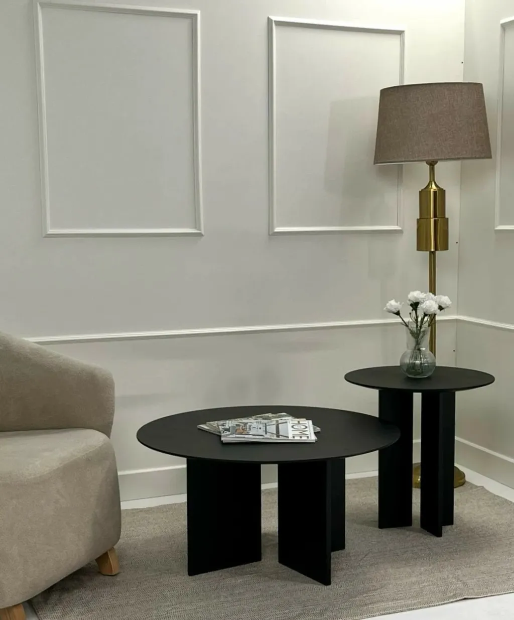 Set tavolinash kafeje Skye Decor, Leo (45 + 42), e zezë - 2