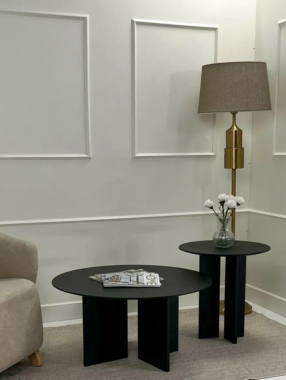 Set tavolinash kafeje Skye Decor, Leo (45 + 42), e zezë - 3