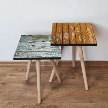 Set tavolina të mbivendosura Skye Decor, 2 copë, ngjyrë e gjelbër, 2Shp516