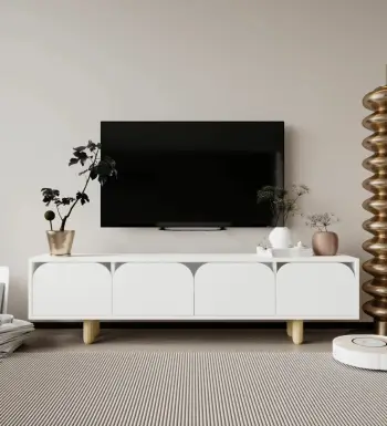 Komodë për TV Skye Decor, Lazio, e bardhë